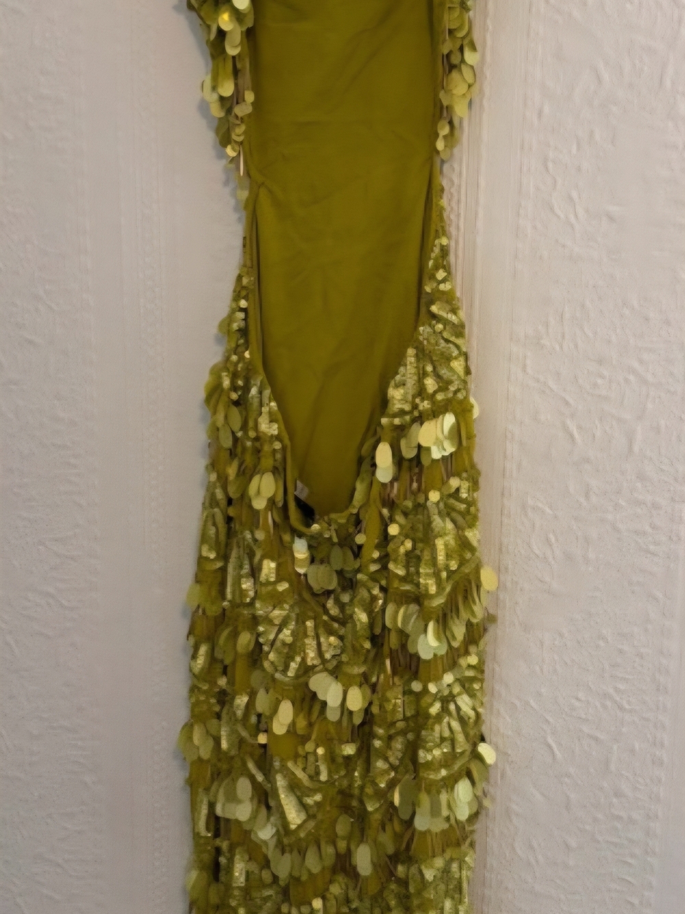 ASOS Neon Lime Fringe Midi Dress - Picture 2 of 3